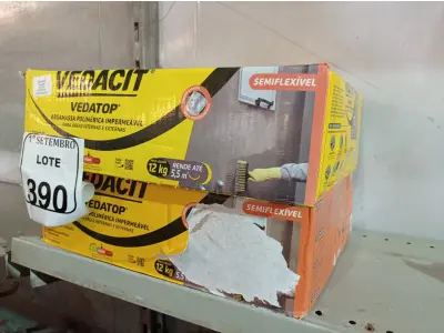 LOTE 390 - 02 CAIXAS DE VEDACIT ARGAMASSA POLIMÉRICA IMPERMEÁVEL 12KG CADA. (NO ESTADO) ATENÇÃO! FAZER A VISITAÇÃO ANTES DE ARREMATAR, NÃO SABEMOS SE FUNCIONA. LEILÃO NÃO TEM GARANTIA E NEM DEVOLUÇÃO, SUJEITO A POSSÍVEIS AVARIAS VISÍVEIS/OCULTAS E/OU AUSÊNCIA DE COMPONENTES.