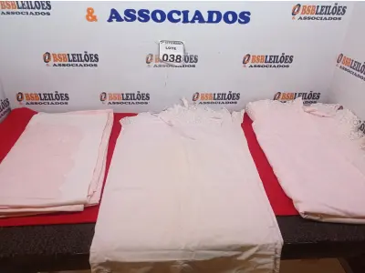 LOTE 038 - 01 COBRE LEITO, 01 COLCHA E 03 FRONHAS BORDADOS NA COR ROSA. (NO ESTADO) ATENÇÃO! FAZER A VISITAÇÃO ANTES DE ARREMATAR, NÃO SABEMOS SE FUNCIONA. LEILÃO NÃO TEM GARANTIA E NEM DEVOLUÇÃO, SUJEITO A POSSÍVEIS AVARIAS VISÍVEIS/OCULTAS E/OU AUSÊNCIA DE COMPONENTES.