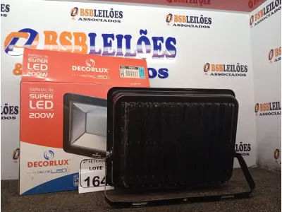 LOTE 164 - 01 REFLETORE DECORLED SUPERLED 220V 200W LUZ BRANCA - DECORLUX NOVO (NO ESTADO) ATENÇÃO! FAZER A VISITAÇÃO ANTES DE ARREMATAR, NÃO SABEMOS SE FUNCIONA. LEILÃO NÃO TEM GARANTIA E NEM DEVOLUÇÃO, SUJEITO A POSSÍVEIS AVARIAS VISÍVEIS/OCULTAS E/OU AUSÊNCIA DE COMPONENTES.