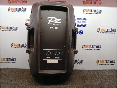 LOTE 389 - 01 CAIXA DE SOM PASSIVA MODELO PX-12. (NO ESTADO) ATENÇÃO! FAZER A VISITAÇÃO ANTES DE ARREMATAR, NÃO SABEMOS SE FUNCIONA. LEILÃO NÃO TEM GARANTIA E NEM DEVOLUÇÃO, SUJEITO A POSSÍVEIS AVARIAS VISÍVEIS/OCULTAS E/OU AUSÊNCIA DE COMPONENTES.
