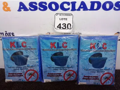 LOTE 430 - 03 CAPAS DE PROTEÇÃO P/ CAIXA D`ÁGUA KLC PVC REFORÇADA 100% POLIESTER. (NO ESTADO) ATENÇÃO! FAZER A VISITAÇÃO ANTES DE ARREMATAR, NÃO SABEMOS SE FUNCIONA. LEILÃO NÃO TEM GARANTIA E NEM DEVOLUÇÃO, SUJEITO A POSSÍVEIS AVARIAS VISÍVEIS/OCULTAS E/OU AUSÊNCIA DE COMPONENTES.