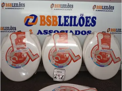 LOTE 257 - 04 ASSENTOS SAN ESP C/TAMPA P/CADEIRA BANHO DURIN. (NO ESTADO) ATENÇÃO! FAZER A VISITAÇÃO ANTES DE ARREMATAR, NÃO SABEMOS SE FUNCIONA. LEILÃO NÃO TEM GARANTIA E NEM DEVOLUÇÃO, SUJEITO A POSSÍVEIS AVARIAS VISÍVEIS/OCULTAS E/OU AUSÊNCIA DE COMPONENTES.