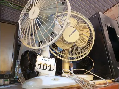 LOTE 101 - 01 LOTE COM DIVERSOS VENTILADORES MARCAS E MODELOS DIVERSOS. (NO ESTADO) ATENÇÃO! FAZER A VISITAÇÃO ANTES DE ARREMATAR, NÃO SABEMOS SE FUNCIONA. LEILÃO NÃO TEM GARANTIA E NEM DEVOLUÇÃO, SUJEITO A POSSÍVEIS AVARIAS VISÍVEIS/OCULTAS E/OU AUSÊNCIA DE COMPONENTES.
