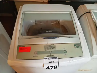 LOTE 478 - 01 MÁQUINA DE LAVAR ROUPAS BRASTEMP. (NO ESTADO) ATENÇÃO! FAZER A VISITAÇÃO ANTES DE ARREMATAR, NÃO SABEMOS SE FUNCIONA. LEILÃO NÃO TEM GARANTIA E NEM DEVOLUÇÃO, SUJEITO A POSSÍVEIS AVARIAS VISÍVEIS/OCULTAS E/OU AUSÊNCIA DE COMPONENTES.