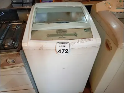 LOTE 472 - 01 MÁQUINA DE LAVAR ROUPAS BRASTEMP. (NO ESTADO) ATENÇÃO! FAZER A VISITAÇÃO ANTES DE ARREMATAR, NÃO SABEMOS SE FUNCIONA. LEILÃO NÃO TEM GARANTIA E NEM DEVOLUÇÃO, SUJEITO A POSSÍVEIS AVARIAS VISÍVEIS/OCULTAS E/OU AUSÊNCIA DE COMPONENTES.