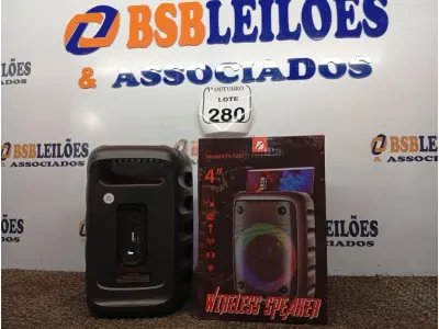 LOTE 280 - 01 CAIXA DE SOM WIRELESS SPEAKER MODELO KTS-1237(NOVO) (NO ESTADO) ATENÇÃO! FAZER A VISITAÇÃO ANTES DE ARREMATAR, NÃO SABEMOS SE FUNCIONA. LEILÃO NÃO TEM GARANTIA E NEM DEVOLUÇÃO, SUJEITO A POSSÍVEIS AVARIAS VISÍVEIS/OCULTAS E/OU AUSÊNCIA DE COMPONENTES.