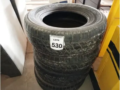 LOTE 530 - 04 PNEUS ARO 17. (NO ESTADO) ATENÇÃO! FAZER A VISITAÇÃO ANTES DE ARREMATAR, NÃO SABEMOS SE FUNCIONA. LEILÃO NÃO TEM GARANTIA E NEM DEVOLUÇÃO, SUJEITO A POSSÍVEIS AVARIAS VISÍVEIS/OCULTAS E/OU AUSÊNCIA DE COMPONENTES.