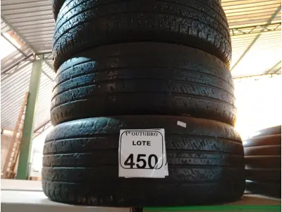 LOTE 450 - 04 PNEUS MEIA-VIDA 265/60/18. (NO ESTADO) ATENÇÃO! FAZER A VISITAÇÃO ANTES DE ARREMATAR, NÃO SABEMOS SE FUNCIONA. LEILÃO NÃO TEM GARANTIA E NEM DEVOLUÇÃO, SUJEITO A POSSÍVEIS AVARIAS VISÍVEIS/OCULTAS E/OU AUSÊNCIA DE COMPONENTES.