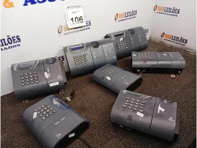 LOTE 106 - 07 RELÓGIOS DE PONTO MARCAS E MODELOS DIVERSOS. (NO ESTADO) ATENÇÃO! FAZER A VISITAÇÃO ANTES DE ARREMATAR, NÃO SABEMOS SE FUNCIONA. LEILÃO NÃO TEM GARANTIA E NEM DEVOLUÇÃO, SUJEITO A POSSÍVEIS AVARIAS VISÍVEIS/OCULTAS E/OU AUSÊNCIA DE COMPONENTES.