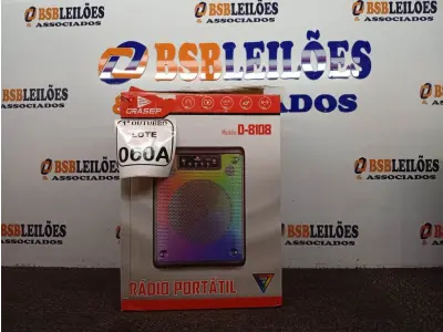 LOTE 060 - 01 SOM BLUETOOTH GRASEP MODELO D-8108(NOVO). (NO ESTADO) ATENÇÃO! FAZER A VISITAÇÃO ANTES DE ARREMATAR, NÃO SABEMOS SE FUNCIONA. LEILÃO NÃO TEM GARANTIA E NEM DEVOLUÇÃO, SUJEITO A POSSÍVEIS AVARIAS VISÍVEIS/OCULTAS E/OU AUSÊNCIA DE COMPONENTES.