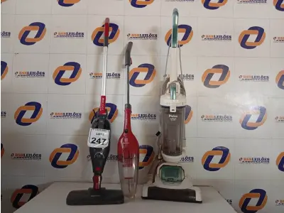 LOTE 247 - 03 ASPIRADORES INCOMPLETOS. (NO ESTADO) ATENÇÃO! FAZER A VISITAÇÃO ANTES DE ARREMATAR, NÃO SABEMOS SE FUNCIONA. LEILÃO NÃO TEM GARANTIA E NEM DEVOLUÇÃO, SUJEITO A POSSÍVEIS AVARIAS VISÍVEIS/OCULTAS E/OU AUSÊNCIA DE COMPONENTES.