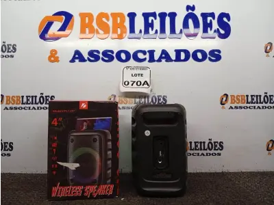 LOTE 070 - 01 CAIXA DE SOM WIRELESS SPEAKER MODELO KTS-1237. (NO ESTADO) ATENÇÃO! FAZER A VISITAÇÃO ANTES DE ARREMATAR, NÃO SABEMOS SE FUNCIONA. LEILÃO NÃO TEM GARANTIA E NEM DEVOLUÇÃO, SUJEITO A POSSÍVEIS AVARIAS VISÍVEIS/OCULTAS E/OU AUSÊNCIA DE COMPONENTES.