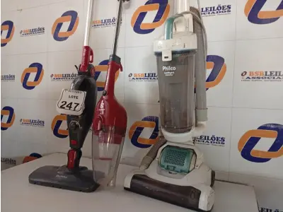 LOTE 247 - 03 ASPIRADORES INCOMPLETOS. (NO ESTADO) ATENÇÃO! FAZER A VISITAÇÃO ANTES DE ARREMATAR, NÃO SABEMOS SE FUNCIONA. LEILÃO NÃO TEM GARANTIA E NEM DEVOLUÇÃO, SUJEITO A POSSÍVEIS AVARIAS VISÍVEIS/OCULTAS E/OU AUSÊNCIA DE COMPONENTES.