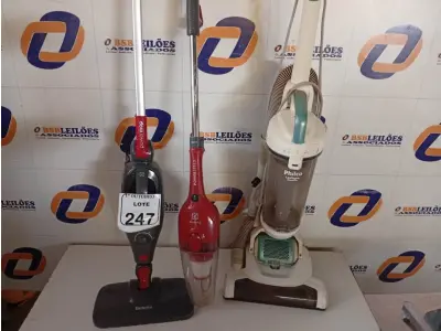 LOTE 247 - 03 ASPIRADORES INCOMPLETOS. (NO ESTADO) ATENÇÃO! FAZER A VISITAÇÃO ANTES DE ARREMATAR, NÃO SABEMOS SE FUNCIONA. LEILÃO NÃO TEM GARANTIA E NEM DEVOLUÇÃO, SUJEITO A POSSÍVEIS AVARIAS VISÍVEIS/OCULTAS E/OU AUSÊNCIA DE COMPONENTES.