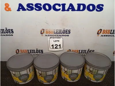 LOTE 121 - 04 POTES DE REJUNTE SUPERFINO PREMIUM QUARTZOLIT DE 2KG CADA. (NO ESTADO) ATENÇÃO! FAZER A VISITAÇÃO ANTES DE ARREMATAR, NÃO SABEMOS SE FUNCIONA. LEILÃO NÃO TEM GARANTIA E NEM DEVOLUÇÃO, SUJEITO A POSSÍVEIS AVARIAS VISÍVEIS/OCULTAS E/OU AUSÊNCIA DE COMPONENTES.
