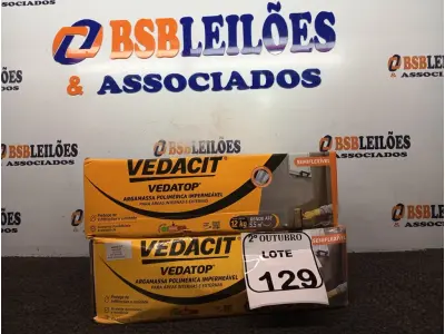 LOTE 129 - 02 CAIXAS DE VEDACIT ARGAMASSA POLIMÉRICA IMPERMEÁVEL. (NO ESTADO) ATENÇÃO! FAZER A VISITAÇÃO ANTES DE ARREMATAR, NÃO SABEMOS SE FUNCIONA. LEILÃO NÃO TEM GARANTIA E NEM DEVOLUÇÃO, SUJEITO A POSSÍVEIS AVARIAS VISÍVEIS/OCULTAS E/OU AUSÊNCIA DE COMPONENTES.