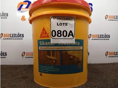 LOTE 080 - 01 BALDE SIKANOL ALVENARIA ADITIVO PLASTIFICANTE PARA ARGAMASSA, ASSENTAMENTOS E REBOCO 18L. (NO ESTADO) ATENÇÃO! FAZER A VISITAÇÃO ANTES DE ARREMATAR, NÃO SABEMOS SE FUNCIONA. LEILÃO NÃO TEM GARANTIA E NEM DEVOLUÇÃO, SUJEITO A POSSÍVEIS AVARIAS VISÍVEIS/OCULTAS E/OU AUSÊNCIA DE COMPONENTES