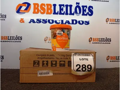 LOTE 289 - 06 REJUNTES ACRÍLICO 1KG CADA. (NO ESTADO) ATENÇÃO! FAZER A VISITAÇÃO ANTES DE ARREMATAR, NÃO SABEMOS SE FUNCIONA. LEILÃO NÃO TEM GARANTIA E NEM DEVOLUÇÃO, SUJEITO A POSSÍVEIS AVARIAS VISÍVEIS/OCULTAS E/OU AUSÊNCIA DE COMPONENTES.