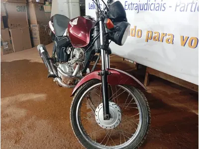 LOTE 004 - 01 MOTO HONDA/CG150 FAN ESI; COR VINHO; ANO 2011. (NO ESTADO) (TODOS DOCUMENTOS 2024 PAGOS)