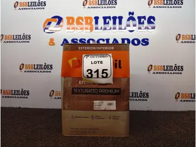 LOTE 315 - 01 LATA DE BASE SUVINIL TEXTURIZADO PREMIUM. (NO ESTADO) ATENÇÃO! FAZER A VISITAÇÃO ANTES DE ARREMATAR, NÃO SABEMOS SE FUNCIONA. LEILÃO NÃO TEM GARANTIA E NEM DEVOLUÇÃO, SUJEITO A POSSÍVEIS AVARIAS VISÍVEIS/OCULTAS E/OU AUSÊNCIA DE COMPONENTES.