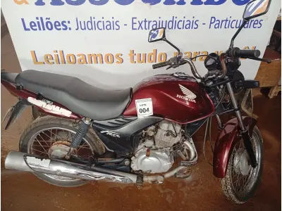 LOTE 004 - 01 MOTO HONDA/CG150 FAN ESI; COR VINHO; ANO 2011. (NO ESTADO) (TODOS DOCUMENTOS 2024 PAGOS)