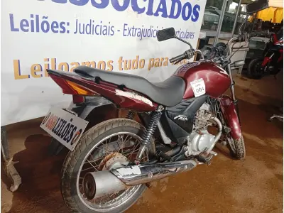 LOTE 004 - 01 MOTO HONDA/CG150 FAN ESI; COR VINHO; ANO 2011. (NO ESTADO) (TODOS DOCUMENTOS 2024 PAGOS)
