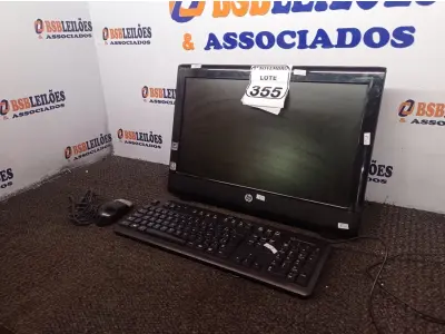 LOTE 355 - 01 ALL IN ONE MARCA HP C/TECLADO E MOUSE. (NO ESTADO) ATENÇÃO! FAZER A VISITAÇÃO ANTES DE ARREMATAR, NÃO SABEMOS SE FUNCIONA. LEILÃO NÃO TEM GARANTIA E NEM DEVOLUÇÃO, SUJEITO A POSSÍVEIS AVARIAS VISÍVEIS/OCULTAS E/OU AUSÊNCIA DE COMPONENTES.