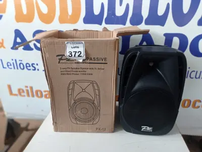 LOTE 372 - 01 CAIXA DE SOM PZ PRO PASSIVE MODELO PX-12. (NO ESTADO) ATENÇÃO! FAZER A VISITAÇÃO ANTES DE ARREMATAR, NÃO SABEMOS SE FUNCIONA. LEILÃO NÃO TEM GARANTIA E NEM DEVOLUÇÃO, SUJEITO A POSSÍVEIS AVARIAS VISÍVEIS/OCULTAS E/OU AUSÊNCIA DE COMPONENTES.