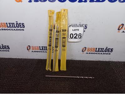 LOTE 026 - 03 BROCAS P/FURADEIRA MOURÃO E FIBROCIMENTO 5/16 X 280MM(NOVO). (NO ESTADO) ATENÇÃO! FAZER A VISITAÇÃO ANTES DE ARREMATAR, NÃO SABEMOS SE FUNCIONA. LEILÃO NÃO TEM GARANTIA E NEM DEVOLUÇÃO, SUJEITO A POSSÍVEIS AVARIAS VISÍVEIS/OCULTAS E/OU AUSÊNCIA DE COMPONENTES.