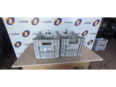 LOTE 156 - 02 CAIXAS PARA TRANSPORTE. (NO ESTADO) ATENÇÃO! FAZER A VISITAÇÃO ANTES DE ARREMATAR, NÃO SABEMOS SE FUNCIONA. LEILÃO NÃO TEM GARANTIA E NEM DEVOLUÇÃO, SUJEITO A POSSÍVEIS AVARIAS VISÍVEIS/OCULTAS E/OU AUSÊNCIA DE COMPONENTES.
