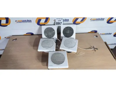 LOTE 097 - 05 EXAUSTORES PARA BANHEIRO. (NO ESTADO) ATENÇÃO! FAZER A VISITAÇÃO ANTES DE ARREMATAR, NÃO SABEMOS SE FUNCIONA. LEILÃO NÃO TEM GARANTIA E NEM DEVOLUÇÃO, SUJEITO A POSSÍVEIS AVARIAS VISÍVEIS/OCULTAS E/OU AUSÊNCIA DE COMPONENTES.