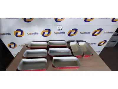 LOTE 053 - 08 FORMAS EM ALUMÍNIO. (NO ESTADO) ATENÇÃO! FAZER A VISITAÇÃO ANTES DE ARREMATAR, NÃO SABEMOS SE FUNCIONA. LEILÃO NÃO TEM GARANTIA E NEM DEVOLUÇÃO, SUJEITO A POSSÍVEIS AVARIAS VISÍVEIS/OCULTAS E/OU AUSÊNCIA DE COMPONENTES.