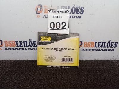 LOTE 002 - 01 GRAMPEADOR PROFISSIONAL 4-14MM (NOVO). (NO ESTADO) ATENÇÃO! FAZER A VISITAÇÃO ANTES DE ARREMATAR, NÃO SABEMOS SE FUNCIONA. LEILÃO NÃO TEM GARANTIA E NEM DEVOLUÇÃO, SUJEITO A POSSÍVEIS AVARIAS VISÍVEIS/OCULTAS E/OU AUSÊNCIA DE COMPONENTES.