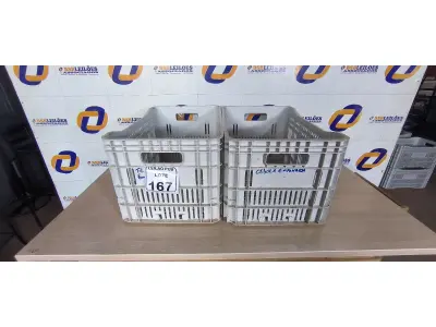 LOTE 167 - 02 CAIXAS PARA TRANSPORTE. (NO ESTADO) ATENÇÃO! FAZER A VISITAÇÃO ANTES DE ARREMATAR, NÃO SABEMOS SE FUNCIONA. LEILÃO NÃO TEM GARANTIA E NEM DEVOLUÇÃO, SUJEITO A POSSÍVEIS AVARIAS VISÍVEIS/OCULTAS E/OU AUSÊNCIA DE COMPONENTES. 
