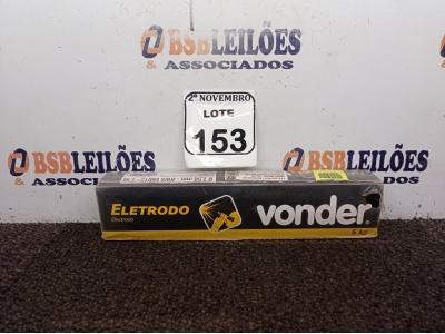 LOTE 153 - 5KG DE ELETRODOS 2,5MM MARCA VONDER(NOVO). (NO ESTADO) ATENÇÃO! FAZER A VISITAÇÃO ANTES DE ARREMATAR, NÃO SABEMOS SE FUNCIONA. LEILÃO NÃO TEM GARANTIA E NEM DEVOLUÇÃO, SUJEITO A POSSÍVEIS AVARIAS VISÍVEIS/OCULTAS E/OU AUSÊNCIA DE COMPONENTES.
