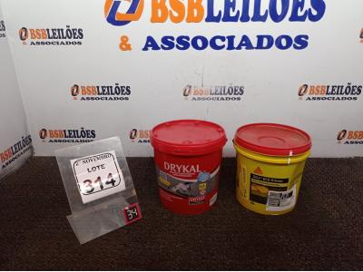 LOTE 314 - 01 SIKA ECO PRIMER ASFÁLTICO DISPERSO EM ÁGUA 3,6L E 01 ADITIVO PLASTIFICANTE P/ARGAMASSA MARCA DRYKAL 3,5L(NOVO). (NO ESTADO) ATENÇÃO! FAZER A VISITAÇÃO ANTES DE ARREMATAR, NÃO SABEMOS SE FUNCIONA. LEILÃO NÃO TEM GARANTIA E NEM DEVOLUÇÃO, SUJEITO A POSSÍVEIS AVARIAS VISÍVEIS/OCULTAS E/OU AUSÊNCIA DE COMPONENTES.