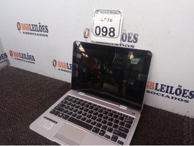 LOTE 098 - 01 NOTEBOOK. (NO ESTADO) ATENÇÃO! FAZER A VISITAÇÃO ANTES DE ARREMATAR, NÃO SABEMOS SE FUNCIONA. LEILÃO NÃO TEM GARANTIA E NEM DEVOLUÇÃO, SUJEITO A POSSÍVEIS AVARIAS VISÍVEIS/OCULTAS E/OU AUSÊNCIA DE COMPONENTES.