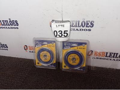LOTE 035 - 02 DISCOS DIAMANTADOS CONTÍNUOS MARCA HEAVY DUTY(NOVO). (NO ESTADO) ATENÇÃO! FAZER A VISITAÇÃO ANTES DE ARREMATAR, NÃO SABEMOS SE FUNCIONA. LEILÃO NÃO TEM GARANTIA E NEM DEVOLUÇÃO, SUJEITO A POSSÍVEIS AVARIAS VISÍVEIS/OCULTAS E/OU AUSÊNCIA DE COMPONENTES.