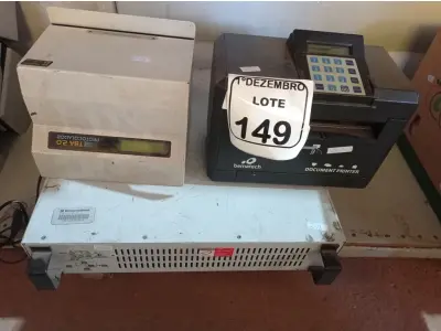 LOTE 149 - 01 ESTABILIZADOR, 02 PROTOCOLADORAS DE DOCUMENTO. (NO ESTADO) ATENÇÃO! FAZER A VISITAÇÃO ANTES DE ARREMATAR, NÃO SABEMOS SE FUNCIONA. LEILÃO NÃO TEM GARANTIA E NEM DEVOLUÇÃO, SUJEITO A POSSÍVEIS AVARIAS VISÍVEIS/OCULTAS E/OU AUSÊNCIA DE COMPONENTES.