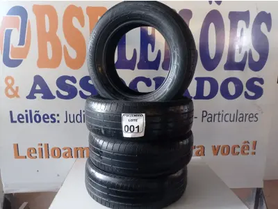 LOTE 001 - 04 PNEUS 1856515 MEIA VIDA. (NO ESTADO) ATENÇÃO! FAZER A VISITAÇÃO ANTES DE ARREMATAR, NÃO SABEMOS SE FUNCIONA. LEILÃO NÃO TEM GARANTIA E NEM DEVOLUÇÃO, SUJEITO A POSSÍVEIS AVARIAS VISÍVEIS/OCULTAS E/OU AUSÊNCIA DE COMPONENTES.