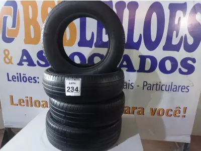 LOTE 234 - 04 PNEUS USADOS 185-65-15”. (NO ESTADO) ATENÇÃO! FAZER A VISITAÇÃO ANTES DE ARREMATAR, NÃO SABEMOS SE FUNCIONA. LEILÃO NÃO TEM GARANTIA E NEM DEVOLUÇÃO, SUJEITO A POSSÍVEIS AVARIAS VISÍVEIS/OCULTAS E/OU AUSÊNCIA DE COMPONENTES.