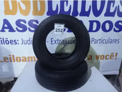 LOTE 252 - 02 PNEUS MEIA VIDA 185-70-14” USADOS. (NO ESTADO) ATENÇÃO! FAZER A VISITAÇÃO ANTES DE ARREMATAR, NÃO SABEMOS SE FUNCIONA. LEILÃO NÃO TEM GARANTIA E NEM DEVOLUÇÃO, SUJEITO A POSSÍVEIS AVARIAS VISÍVEIS/OCULTAS E/OU AUSÊNCIA DE COMPONENTES.
