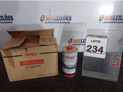 LOTE 234 - 01 CAIXA C/06 CATALISADORES MARCA ANJO CONTENDO 450ML EM CADA LATA(NOVO). (NO ESTADO) ATENÇÃO! FAZER A VISITAÇÃO ANTES DE ARREMATAR, NÃO SABEMOS SE FUNCIONA. LEILÃO NÃO TEM GARANTIA E NEM DEVOLUÇÃO, SUJEITO A POSSÍVEIS AVARIAS VISÍVEIS/OCULTAS E/OU AUSÊNCIA DE COMPONENTES.