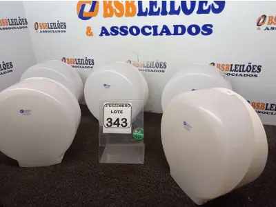 LOTE 343 - 05 DISPENSES P/PAPEL. (NO ESTADO) ATENÇÃO! FAZER A VISITAÇÃO ANTES DE ARREMATAR, NÃO SABEMOS SE FUNCIONA. LEILÃO NÃO TEM GARANTIA E NEM DEVOLUÇÃO, SUJEITO A POSSÍVEIS AVARIAS VISÍVEIS/OCULTAS E/OU AUSÊNCIA DE COMPONENTES.