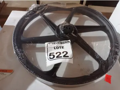 LOTE 522 - 01 RODA P/MOTO CG ARO “17 PARA QUALQUER CG (NOVO). (NO ESTADO) ATENÇÃO! FAZER A VISITAÇÃO ANTES DE ARREMATAR, NÃO SABEMOS SE FUNCIONA. LEILÃO NÃO TEM GARANTIA E NEM DEVOLUÇÃO, SUJEITO A POSSÍVEIS AVARIAS VISÍVEIS/OCULTAS E/OU AUSÊNCIA DE COMPONENTES.