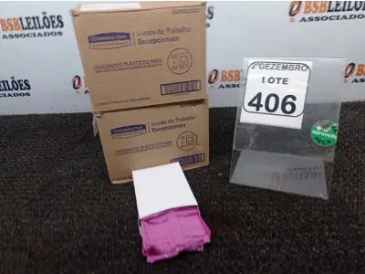 LOTE 406 - 02 CAIXAS COM SAQUINHOS PLÁSTICOS PARA DESCARTES DE ABSORVENTES, CONTEM 10 PERFIS COM 60 UNIDADES CADA. (NO ESTADO) ATENÇÃO! FAZER A VISITAÇÃO ANTES DE ARREMATAR, NÃO SABEMOS SE FUNCIONA. LEILÃO NÃO TEM GARANTIA E NEM DEVOLUÇÃO, SUJEITO A POSSÍVEIS AVARIAS VISÍVEIS/OCULTAS E/OU AUSÊNCIA DE COMPONENTES.