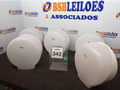 LOTE 343 - 05 DISPENSES P/PAPEL. (NO ESTADO) ATENÇÃO! FAZER A VISITAÇÃO ANTES DE ARREMATAR, NÃO SABEMOS SE FUNCIONA. LEILÃO NÃO TEM GARANTIA E NEM DEVOLUÇÃO, SUJEITO A POSSÍVEIS AVARIAS VISÍVEIS/OCULTAS E/OU AUSÊNCIA DE COMPONENTES.