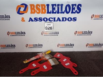 LOTE 026 - 02 PINCEIS, 01 CERROTE E 05 ESPÁTULAS DE PLÁSTICO P/GESSO MARCAS E MODELOS DIVERSOS (NOVO). (NO ESTADO) ATENÇÃO! FAZER A VISITAÇÃO ANTES DE ARREMATAR, NÃO SABEMOS SE FUNCIONA. LEILÃO NÃO TEM GARANTIA E NEM DEVOLUÇÃO, SUJEITO A POSSÍVEIS AVARIAS VISÍVEIS/OCULTAS E/OU AUSÊNCIA DE COMPONENTES.