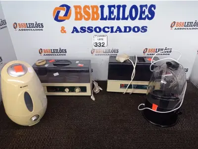 LOTE 332 - 04 UMIDIFICADORES MARCAS E MODELOS DIVERSOS. (NO ESTADO) ATENÇÃO! FAZER A VISITAÇÃO ANTES DE ARREMATAR, NÃO SABEMOS SE FUNCIONA. LEILÃO NÃO TEM GARANTIA E NEM DEVOLUÇÃO, SUJEITO A POSSÍVEIS AVARIAS VISÍVEIS/OCULTAS E/OU AUSÊNCIA DE COMPONENTES.