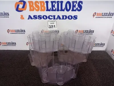 LOTE 381 - 05 SUPORTES P/COPOS DE PLÁSTICO. (NO ESTADO) ATENÇÃO! FAZER A VISITAÇÃO ANTES DE ARREMATAR, NÃO SABEMOS SE FUNCIONA. LEILÃO NÃO TEM GARANTIA E NEM DEVOLUÇÃO, SUJEITO A POSSÍVEIS AVARIAS VISÍVEIS/OCULTAS E/OU AUSÊNCIA DE COMPONENTES.
